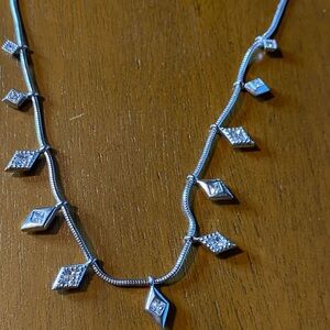 Kendra Scott Silver Necklace with Diamond-Shaped Accents